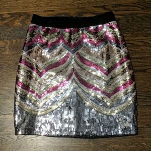 EUC Bebe sequin mini skirt!!
